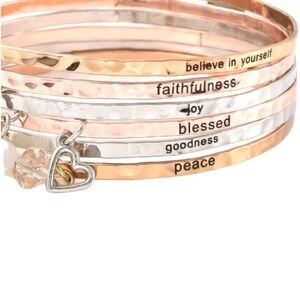Inspirational Mixed Metal Bracelets